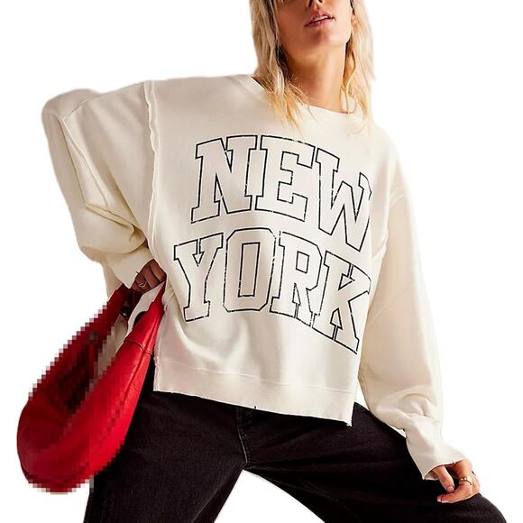 We the Free Free People NEW YORK Camden sweatshirt size XS - Picture 1 of 8